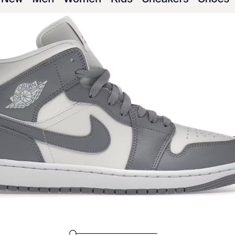 Air Jordan 1 Mid Women's Athletic Shoes -  Size 7.5 - Gray and White